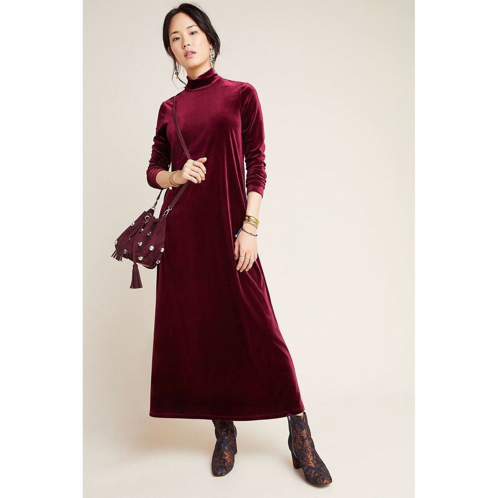 New Anthropologie Amadi Bianca Velvet Maxi Dress